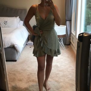 Sparkly green wrap dress